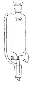 Embudos separadores cilíndricos tapa plástica macho inferior y tubo de presió