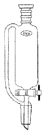 Embudos separadores cilíndricos tapa plástica, macho PTFE, tubo de presión y 