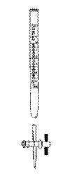 Buretas con llave recta con macho de PTFE
