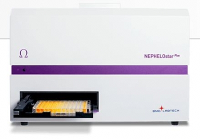 Nefelómetro de microplacas para mediciones de dispersión de luz y turbidez.